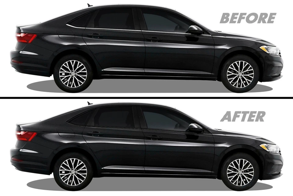 Sobreposição de apagão cromado para acabamento de janela Volkswagen Jetta MK7 2019-25 - Imagem 1 de 4