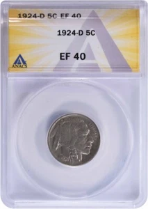 1924-D Buffalo Nickel EF40 ANACS - Picture 1 of 2