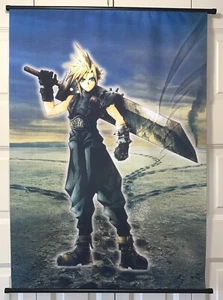 Colgante de pared con desplazamiento de tela grande de 42" x 31" de Final Fantasy VII 7 Cloud Strife - Imagen 1 de 1
