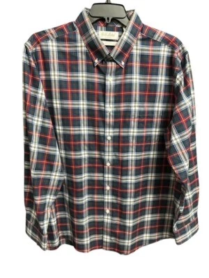 Gold Label XXL Shirt Slim Fit Green Red Plaid Non-Iron Pocket Resists Fading - Image 1 of 4