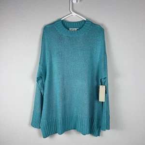 RD Style Womens Size 2X Plus Chunky Knit Sweater Teal Soft NEW - Picture 1 of 11