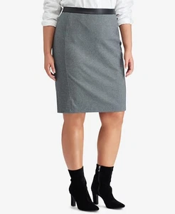 Ralph Lauren Pencil Skirt Women’s Plus Size 2X Gray Herringbone Work Office - Picture 1 of 7