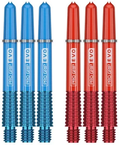 2 Sets Target Pro Grip Evo kurze Pfeilwellen - Versand mit Tracking - blau rot - Bild 1 von 1
