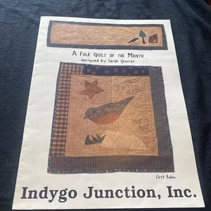Indygo Junction folk quilt of the month Sarah Sporrer First Robin T - Picture 1 of 5