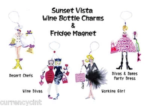 Free Postage. SunsetVista Wine Bottle Charm Fridge Magnet.4 Designs Available. - Picture 1 of 13