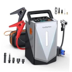 Portable Car Jump Starter with Air Compressor, 150PSI Car Battery Jump Black - Picture 1 of 7