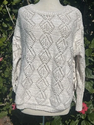 American Rag Cie кремовый слоновой кости вязаный свитер галстук отделки сторон женщин плюс 2 X 2 x большой - Изображение 1 из 4