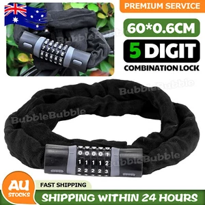 Heavy Duty Chain Lock Security 5-Digit Key password security Bike Bicycle OZ - Picture 1 of 9