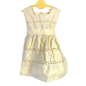 Vintage 50s 60s Cinderella Light Yellow Ric Rac Toddler Dress Size 4 - Picture 1 of 4