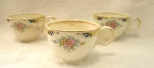 Tazze Demitasse ~ 3 quantità ~ motivo floreale ~ accenti neri ~ bordo oro ~ da collezione ~ Cina - Foto 1 di 12