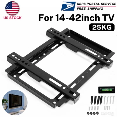 TV WALL MOUNT Fixed Full Motion BRACKET VESA（14-42“) 55lbs Loading Capacity - Image 1 of 4