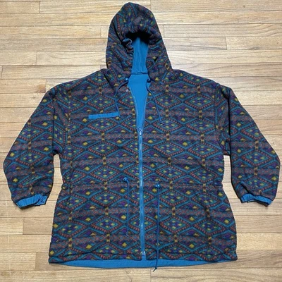 Colorida Acogedora Chaqueta Patrón Geométrico Visto Actual Para Mujer Talla 20W Foto 1 de 4