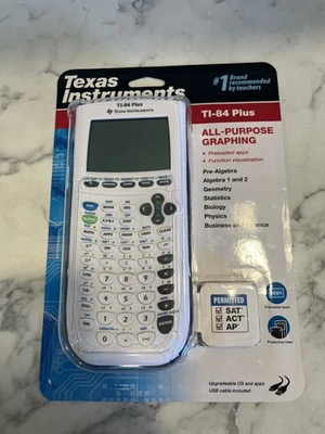 Texas Instruments TI-84 Plus Graphing Calculator - White - New Sealed - Image 1 of 3