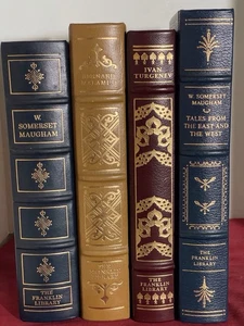 Franklin Library Lot of 4 Leather HC BOOKS 2 Maugham, Turgenev, Malamud - Picture 1 of 12
