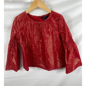 NWOT Nautica Girls metallic bell sleeve top XL - Picture 1 of 2