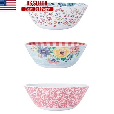 Ensaladeras de melamina de 10 pulgadas en patrones surtidos aptas para lavavajillas de granja Foto 1 de 4