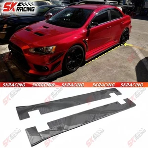 For Mitsubishi Lancer Evolution 2008-2015 Unpainted FRP/Carbon Fiber Side Skirts - Foto 1 di 16
