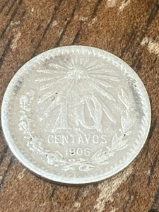 Mexico 10 Centavos 1906 Silver Coin KM#428 T8272 - Picture 1 of 2