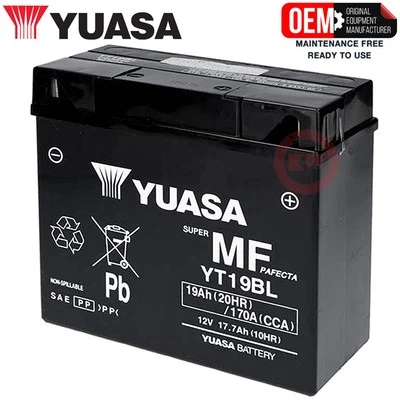 YT19BL-BS YUASA BATTERY SEALED ORIGINAL BMW K 1600 GT/K GTL 1600 2010-2016 - Image 1 of 3
