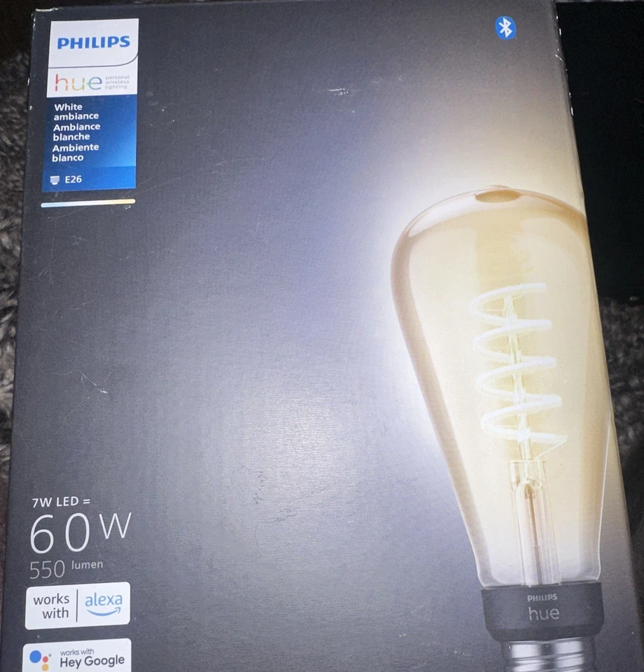 Philips Hue Smart 60W ST23 Filament LED Bulb - White Ambiance Warm-to-Cool Light - Image 1 of 1