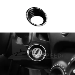 Cubierta de marco de llave de encendido de coche de fibra de carbono negra para Abarth 595 695 595C 2016-24 - Imagen 1 de 9