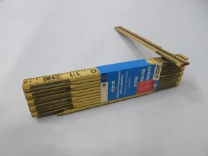 Vintage Lufkin X46 Red End Extension Rule 72" righello pieghevole in legno 6 piedi NOS - Foto 1 di 10
