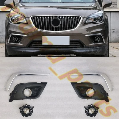 🔥Un par de kits de cubierta de rejilla de luz antiniebla para parachoques delantero para Buick Envision 2016-2018 Foto 1 de 4