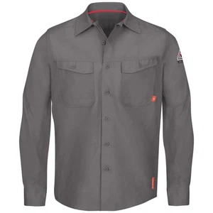 Bulwark IQ Series Comfort Woven QS40 Westex Fr Shirt 4XL LongGray Button Up - Picture 1 of 12