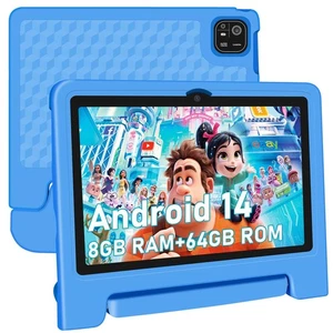 Tablet for Kids, 10.1 inch IPS HD Touchscreen Android 14 64 GB Storage, 8GB R... - Picture 1 of 7