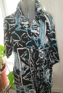 Vintage Neon Traffic Jam Kurzarm Damen Geometrisches Shirt Größe Medium Viskose - Bild 1 von 3