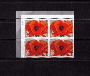 US USA Sc# 3069 MNH FVF PLATE # BLOCK Georgia O'Keeffe Flower Poppy - Picture 1 of 1