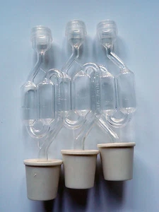 3 ct. S-Shape Airlock with 3 ct. Buon Vino Stoppers / Bungs - Small - Picture 1 of 1