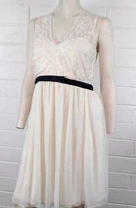 NWT ASOS MATERNITY OCCASION KNEE DRESS SIZE 6 lace tulle sleeveless V~neck Ivory - Picture 1 of 8
