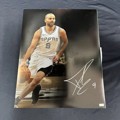 Подписанное фото Тони Паркера 16x20 San Antonio Spurs затемнение редактирование Steiner CX - Изображение 1 из 3