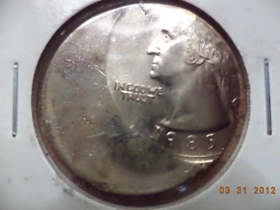 1985 Washington Quarter nearly 50 percent off-center. Full date. - Image 1 of 4