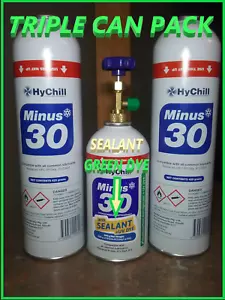 LOW PRICE GUARANTEED 2025 / 3 PACK HyChill MINUS 30 SEALANT/ GREEN UV DYE + TAP - Picture 1 of 8