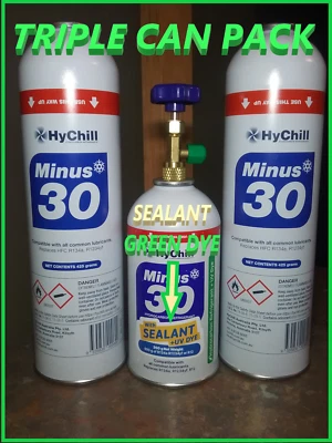 LOW PRICE GUARANTEED 2025 / 3 PACK HyChill MINUS 30  SEALANT/ GREEN UV DYE + TAP - image 1 of 4