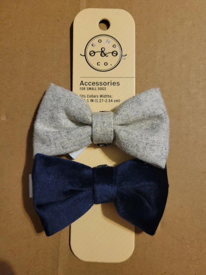 Bond & Co. Company Dog Bow Tie Set Of 2 Bowtie Set Pet Clothing Accessories NEW