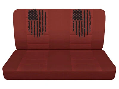 Truck Seat Covers Fits Ford Ranger 1983-1992 Orange Seat Covers American Flag - Image 1 of 2