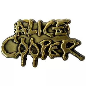 ALICE COOPER GOLD DRIPPING LOGO HIGH QUALITY METAL BADGE OFFICIAL ITEM - Picture 1 of 7