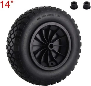 14-Zoll-Schubkarrenrad 3,5–8 PU pannensicheres Vollrad robuster Ersatzreifen - Bild 1 von 8