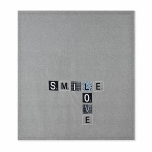 Plaid coperta letto divano invernale pile Maryplaid HOME SMILE LOVE cm 160x180 - Foto 1 di 1