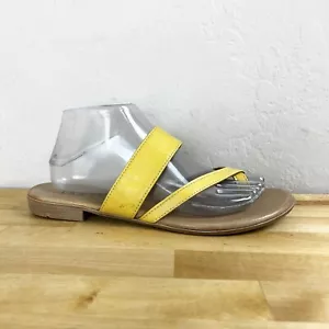 Sandalia Tanga Puntera Cuero Amarillo Bueno Jackson Talla 9.5 EU40 - Imagen 1 de 10