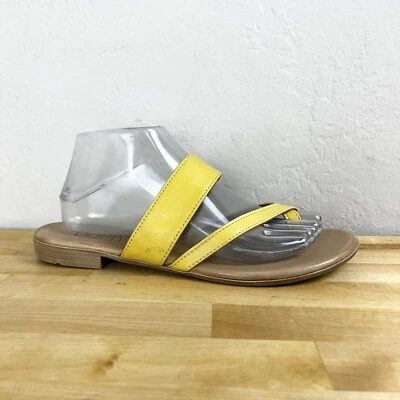 Sandalia Tanga Puntera Cuero Amarillo Bueno Jackson Talla 9.5 EU40 Foto 1 de 4