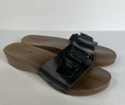 Sandalias Dr. Scholls Slide Colección ORIGINAL Sandalias sin cordones de cuero negro Foto 1 de 4