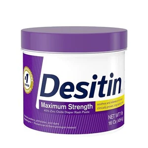 Crema para dermatitis de pañal para bebé Desitin de máxima fuerza con 40% 1 libra (paquete de 1)  - Imagen 1 de 8