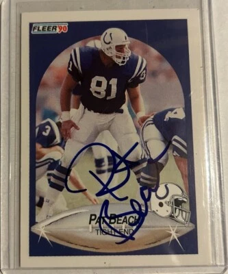 1990 Fleer Pat Beach Hand Signed Auto Autograph Card Indianapolis Colts Eagles - Image 1 of 2