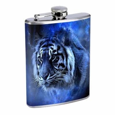 Frasco Blue Tiger Em2 8 oz acero inoxidable para beber whisky de cadera Foto 1 de 2