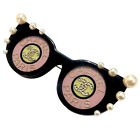 CHANEL CC Logos PARIS Rhinestone Pearl Glasses Brooch Gold Tone Pin Auth D-j1136