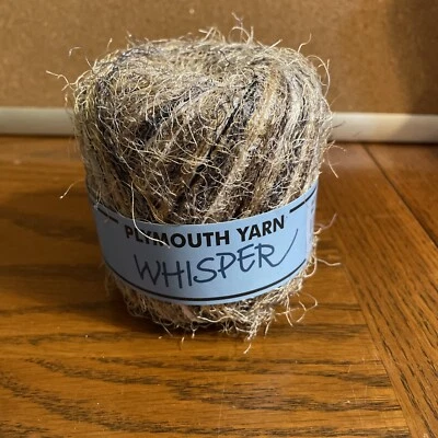 Whisper Yarn - Plymouth - Black, Brown, Gold, White Color Number 23 - 50g 200yds - Image 1 of 4